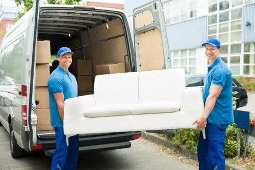 Commercial movers working in a Shoreditch office relocation