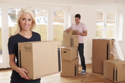 Flat removals team planning access for a Shoreditch apartment move