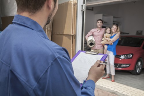 Careful loading of household belongings for a local Shoreditch move
