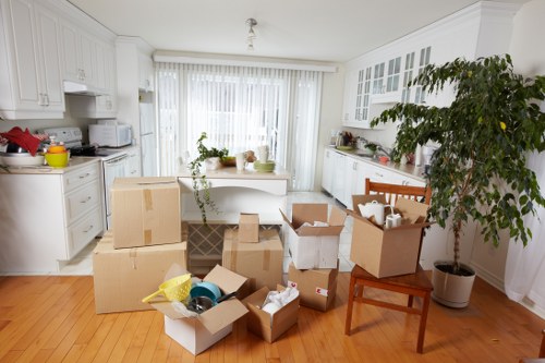Preparing boxes and labels for an office relocation in Shoreditch