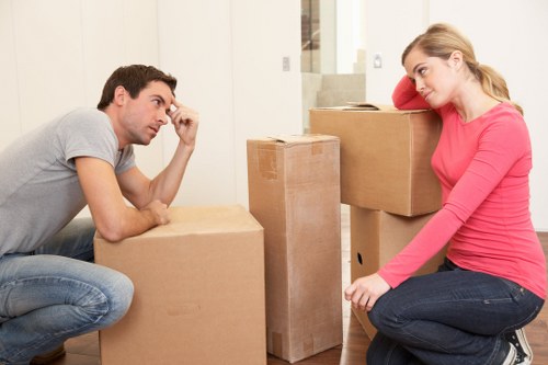 Packed household items ready for a Shoreditch removal service